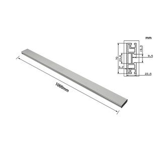 1000mm Aluminium Profile Fence 70mm Height with T-tracks and