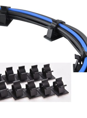 10pcs/pack Black Adhesive Backed Nylon Wire Adjustable Cable