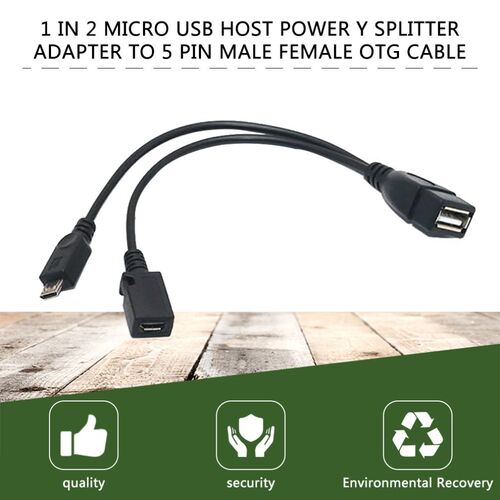 1 In 2 OTG Micro Usb Host Power Y Splitter Usb Adapter To M