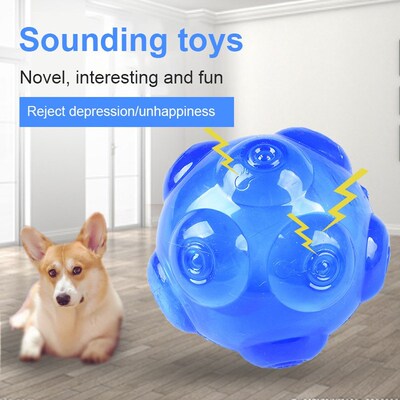 Pet Toy Ball Voice Elastic Ball Gnawing Toy TPE Bobo Ball Gn
