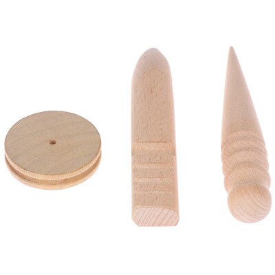 1pcs Wooden Leathercraft Round Wood Edge Slicker Craft Leath
