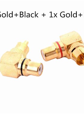 2 Pieces 90 Degree Adapters Brass RCA Right Angle Male To Fe