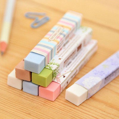 5Pcs Cute Cube Pencial Kawaii Eraser School Supplies Station