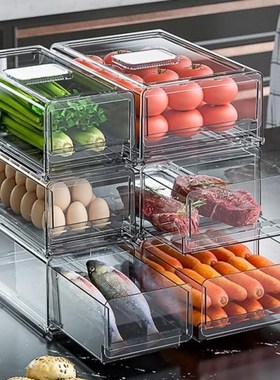 Stackable Drawer Storage Box Food Container Refrigerator Org
