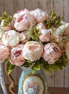 1Bunch European Artificial Peony Flowers Silk Fake Flowers W