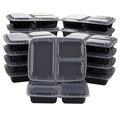 10Pcs Reusable Meal Prep Bento Box Container 3 Compartt with