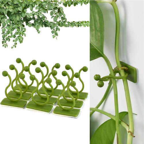 100PCS Climbing Plant Clips Green Vine Wall Fixture Self-Adh