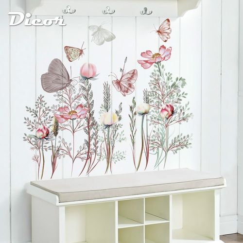 DICOR Beautiful Butterflies Wall ers Flowers Bouquet  Living