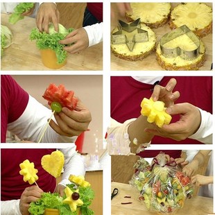 5 pcs/Set Round/Heart/Flower/Star Shape Cookie Cutter Stamp