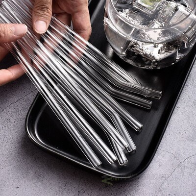 Reusable Glass Straws Smoothie Drinking Straw for Milkshakes