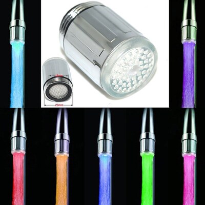 7 Colors LED Faucet RGB Color Light Changing Blinking