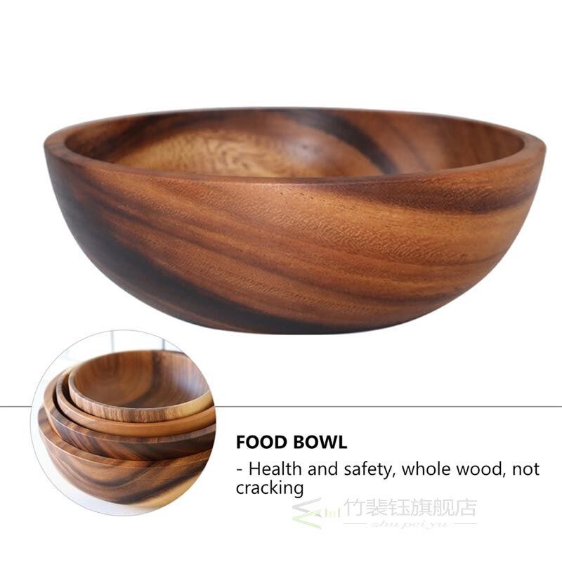 kitchen natural wooden bowl household fruit bowl salad bowl