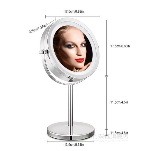 10x Magnifying Desktop Makeup Mirror With LED Light 360 Rota