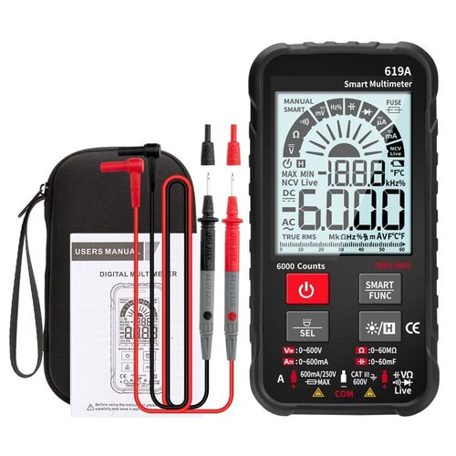 True RMS 6000 Counts Digital Multimeter Analog Bar AC/DC Cur