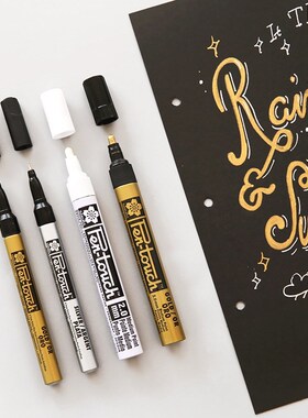 Permanent Metallic Marker Pens White Silver Gold Paint Pen