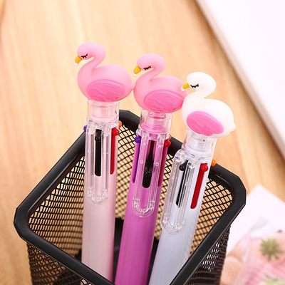 *6 color Multi Function Pen Cute Cartoon nicorn Flamingo Gir