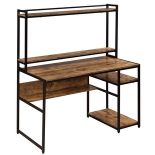 Home Computer Office Desk Tier with and Open Bookshelf