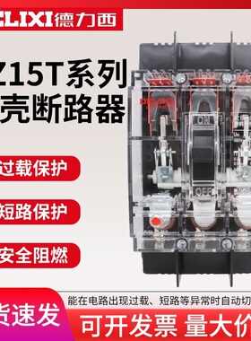 德力西透明断路器DZ15-100T 空开63A100A空气开关40A工地专用3P