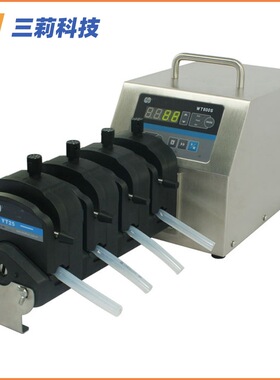 WT600S调速蠕动泵 YT15泵头不锈钢机壳四通道蠕动泵