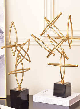 跨境异形轻奢金属摆件高级感创意中式客厅办公室装饰工艺品 厂