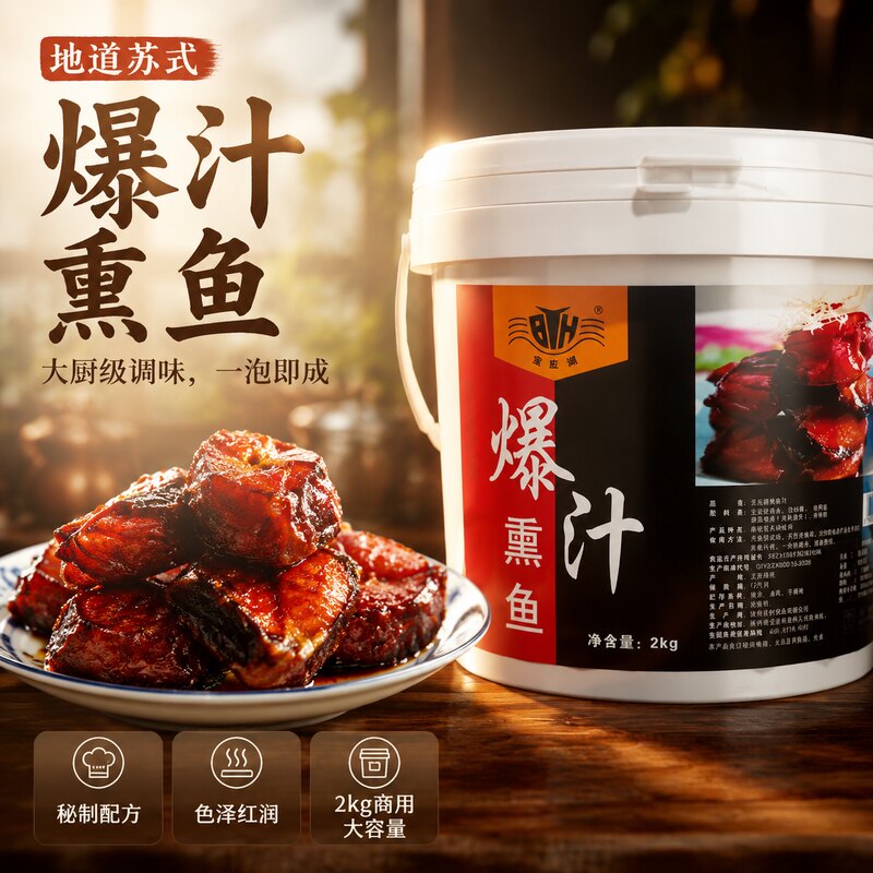 爆汁熏鱼老上海熏鱼汁料汁上海风味酱汁商用批发2000g