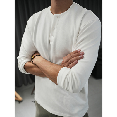 GTAL美式32支亨利领纯色恒温长袖