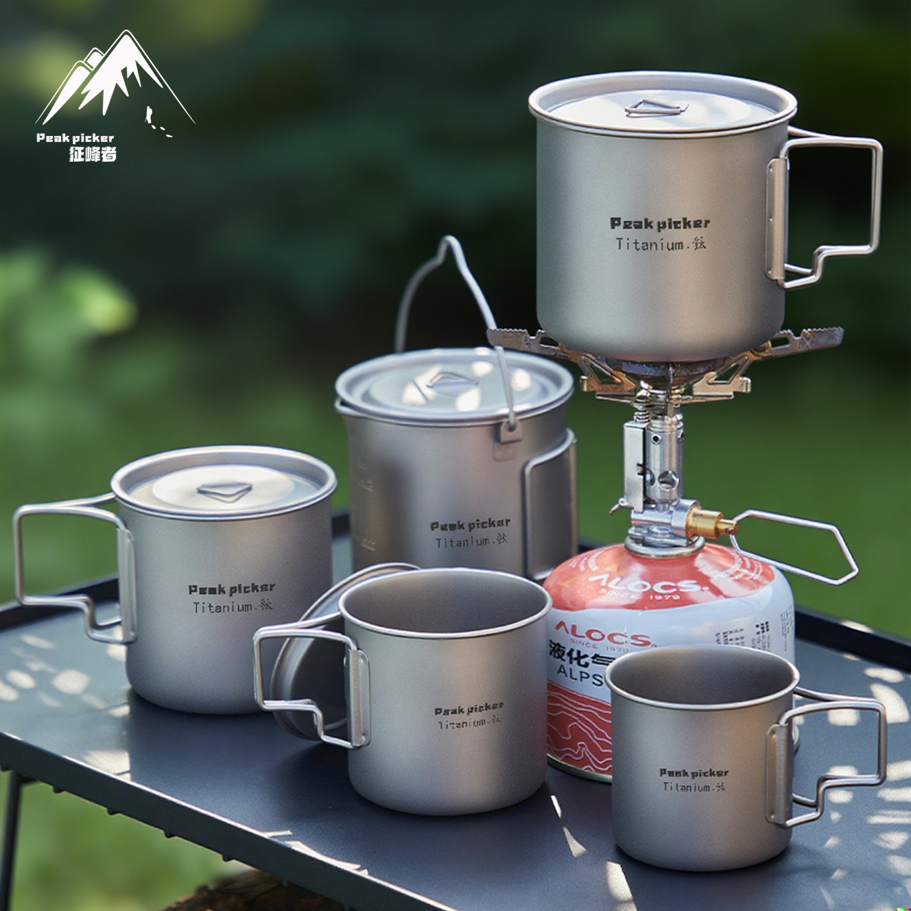 纯钛马克杯户外可折叠水杯露营