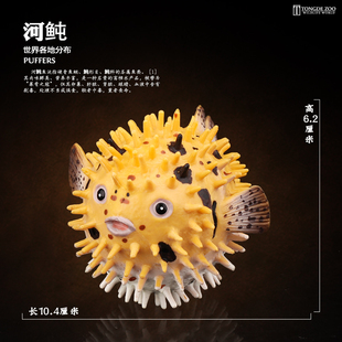 童德河豚模型仿真海洋动物玩具海底生物河鲀鱼儿童认知益智