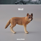 童德仿真动物玩具喀斯喀特棕狼模型野生野狼儿童认知摆件