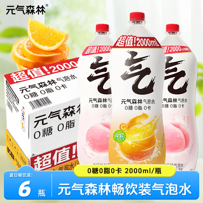 元气森林气泡水2L升*6大瓶整箱装