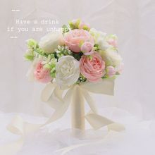 韩式 饰摄影拍照道具手工混搭玫瑰花束 领证登记手捧花新娘结婚礼装