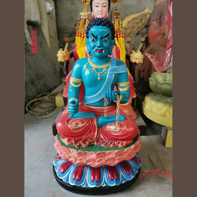 祥狮纯黄铜不动明王摆件不动尊菩萨佛像本命佛守护神家居工艺品