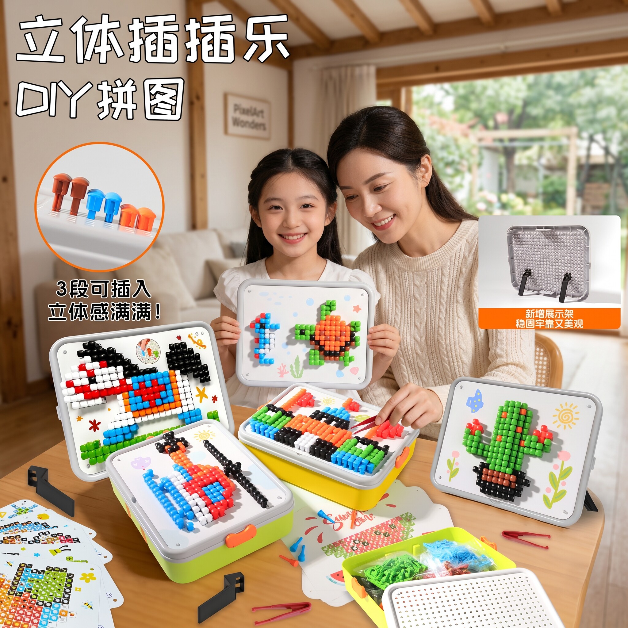 立体蘑菇钉益智玩具【3d立体】