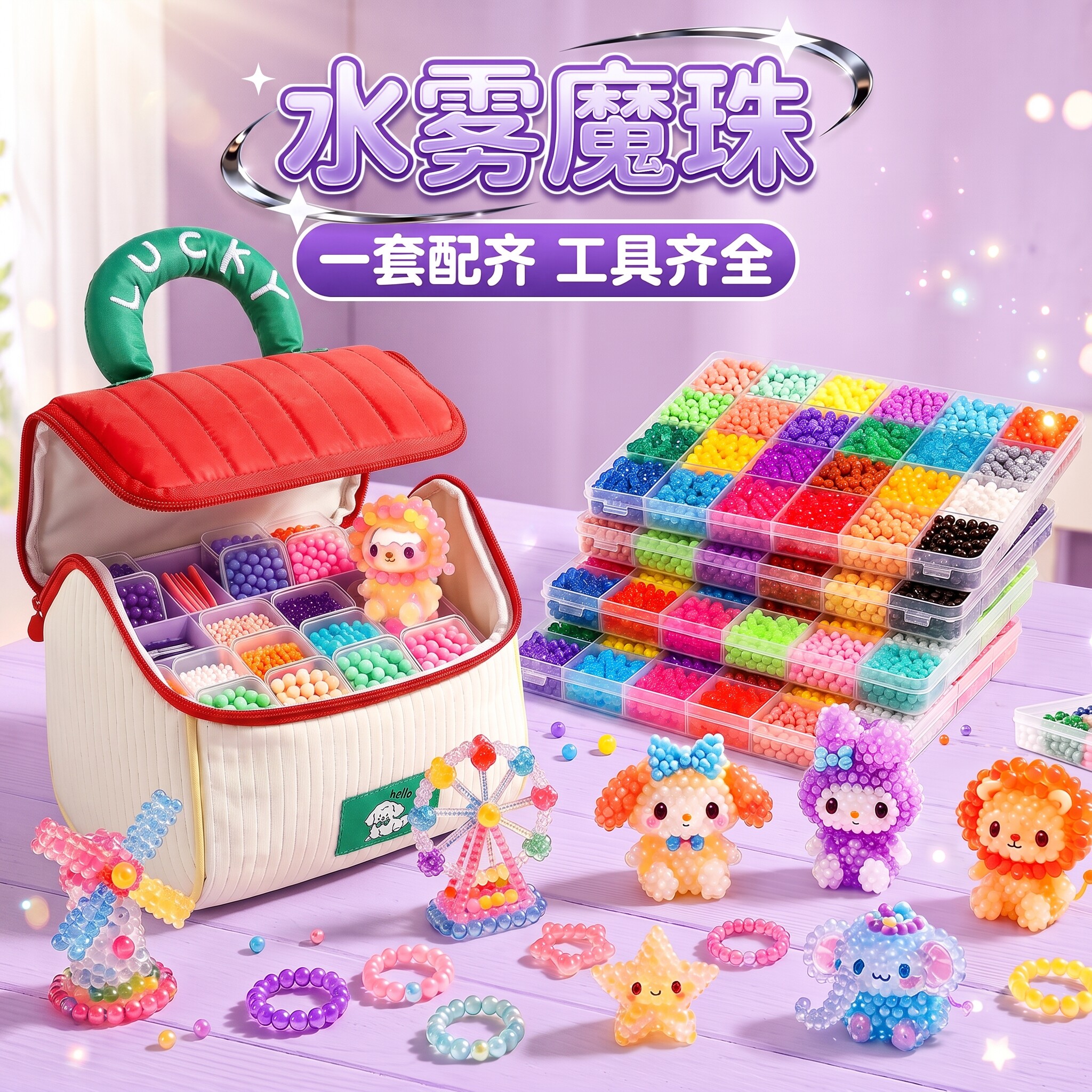 水雾魔珠拼豆全套~益智魔法珠