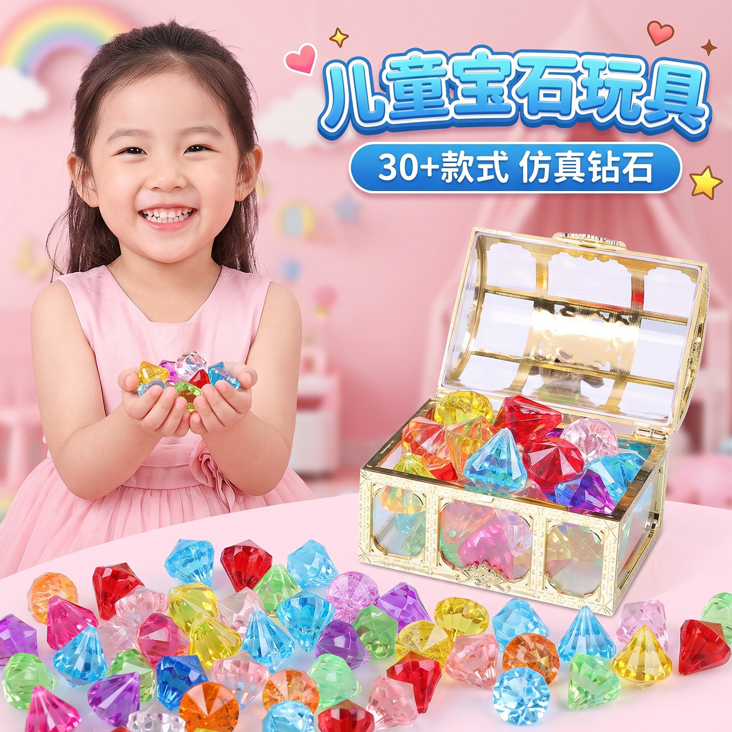 儿童宝石玩具塑料彩色创意diy