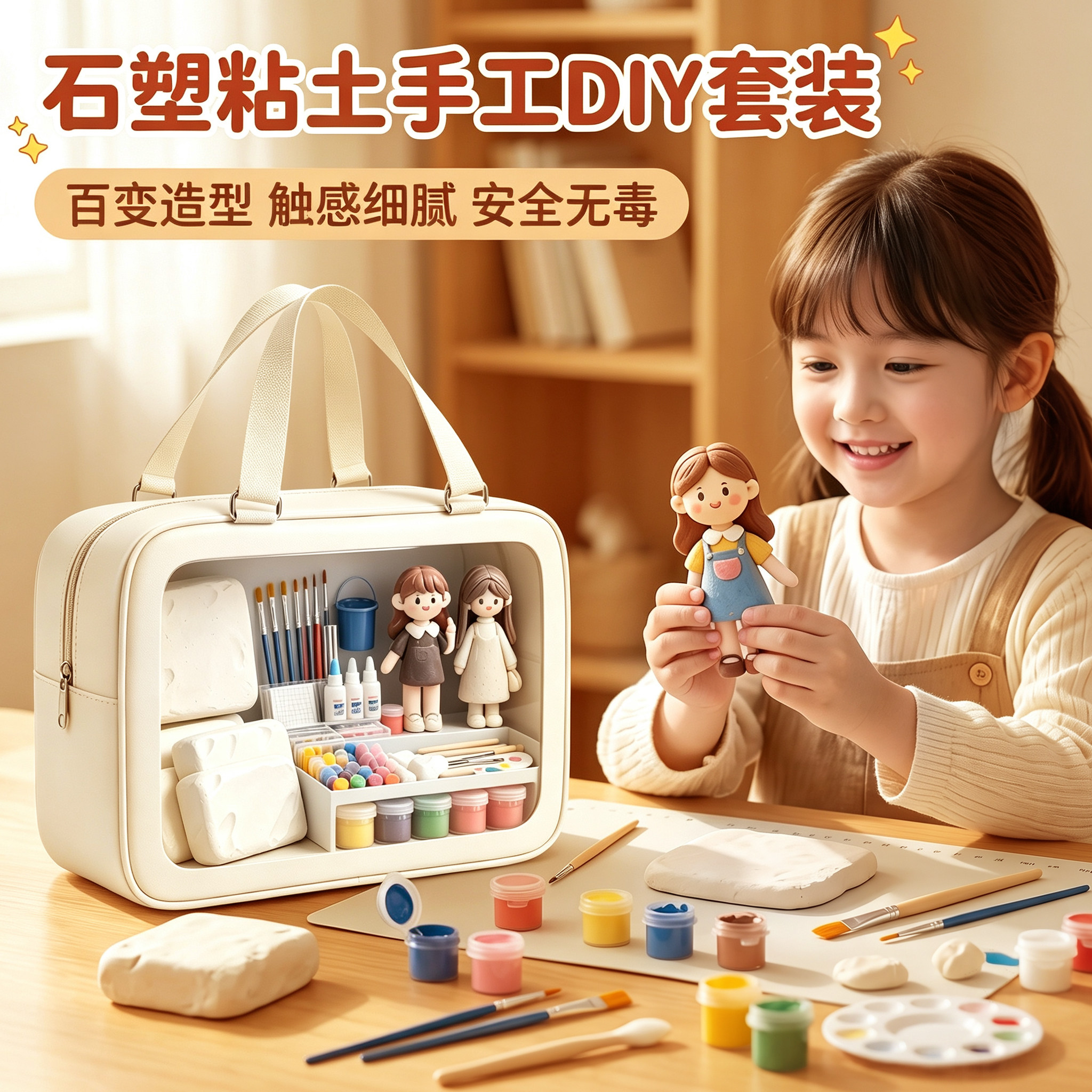 免烤石塑黏土diy材料套装超轻