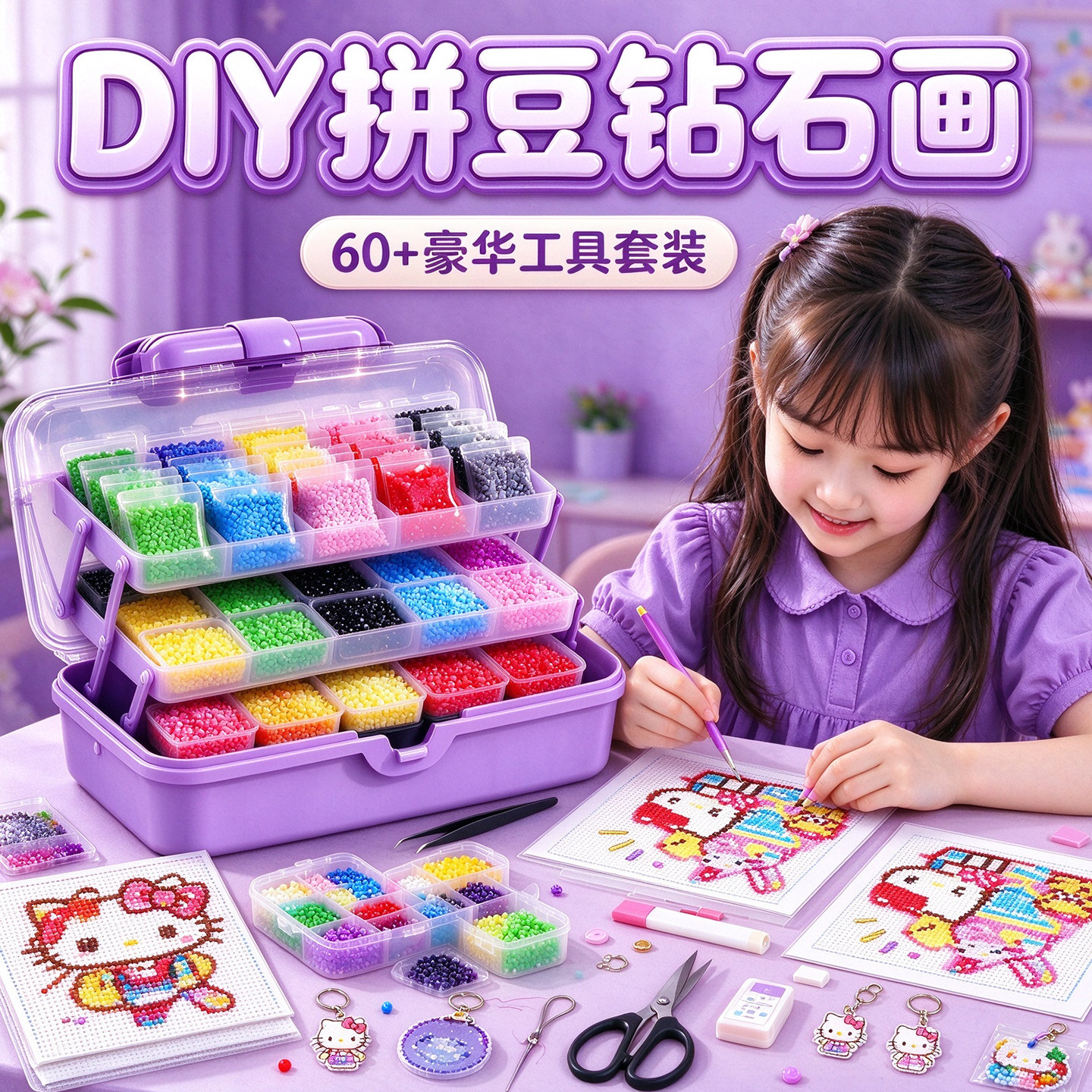 免熨烫儿童钻石画~手工diy材料包