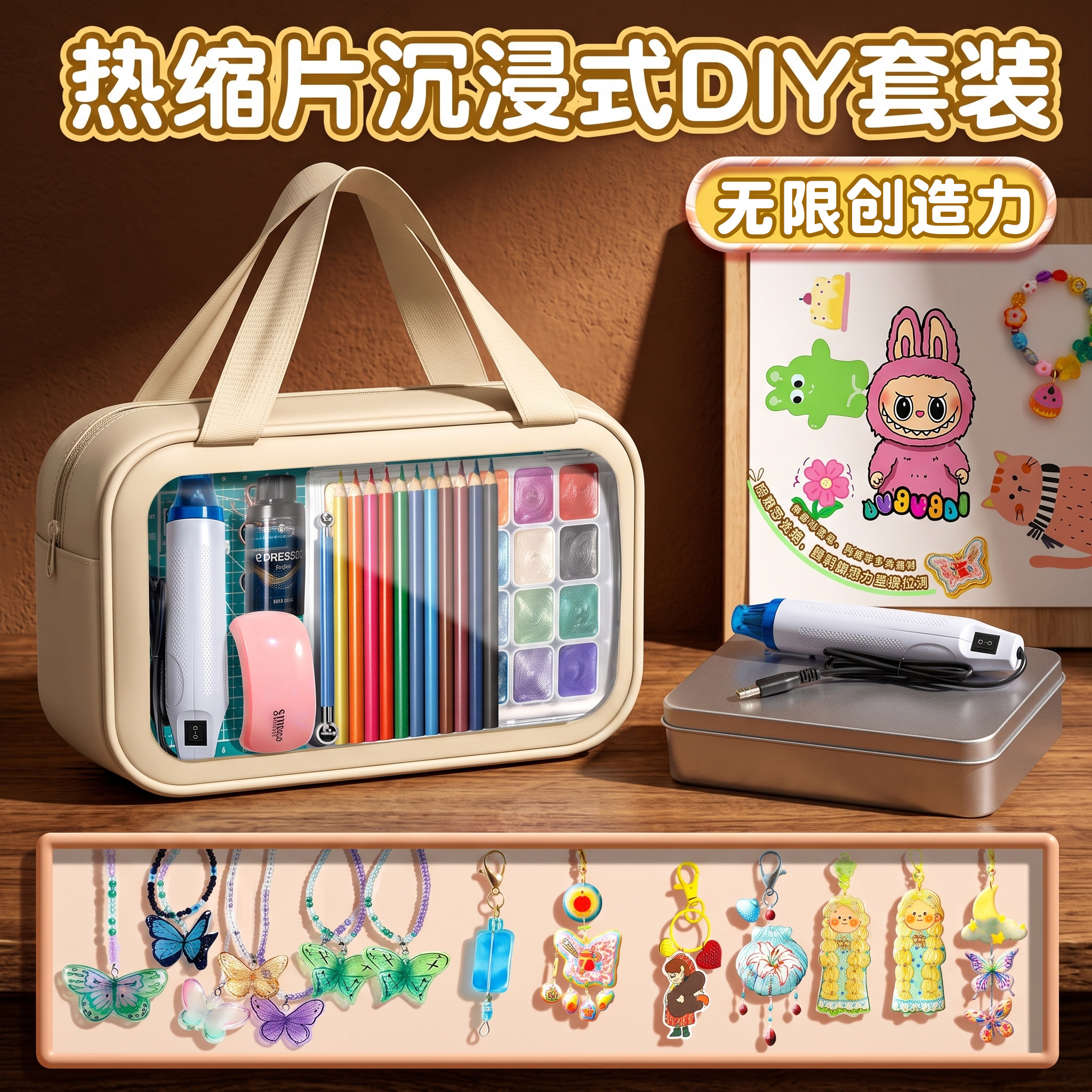 热缩片手工diy套装~挂件礼物