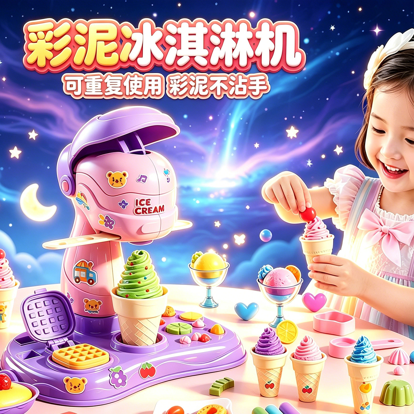 彩泥冰淇淋机【粘土橡皮泥】