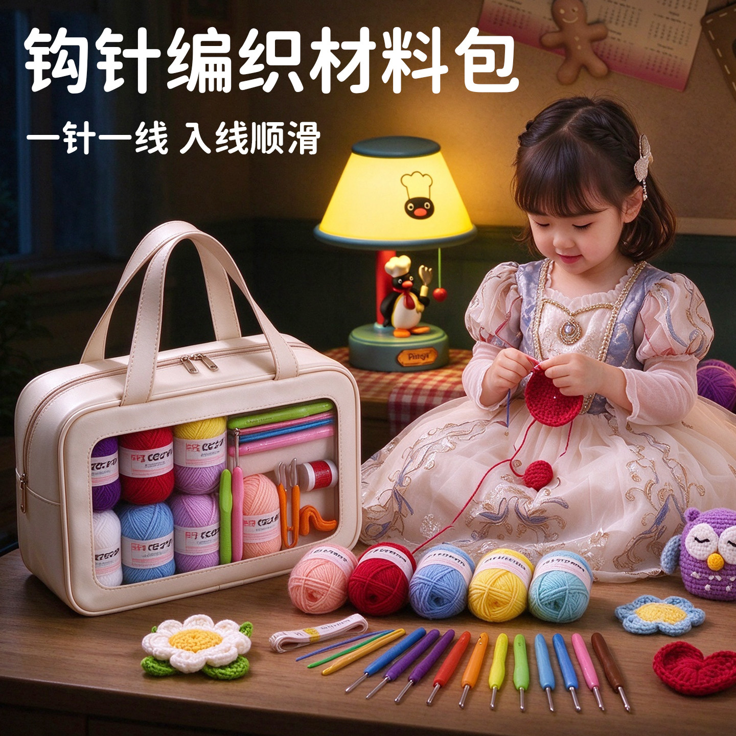 软柄勾针工具套装~diy编织