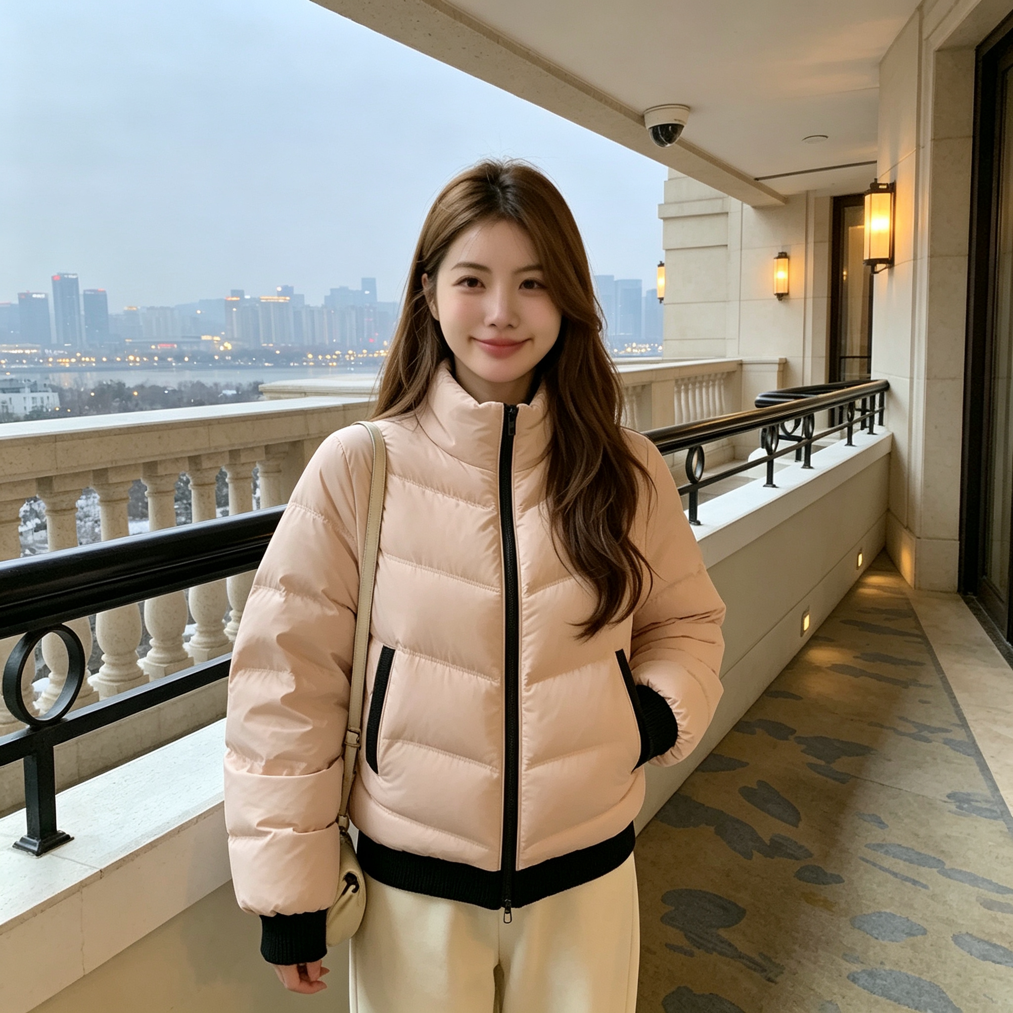 90白鸭绒排骨短款羽绒服女连帽