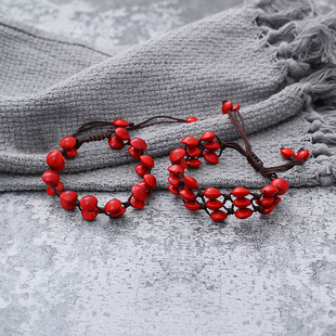 天然长相思王维红豆菩提绳编织手串情人节礼物diy配饰本命年手链