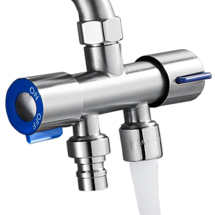 免拆活接分水阀一进二出洗衣机水龙头分流器三通角阀一分二转接头