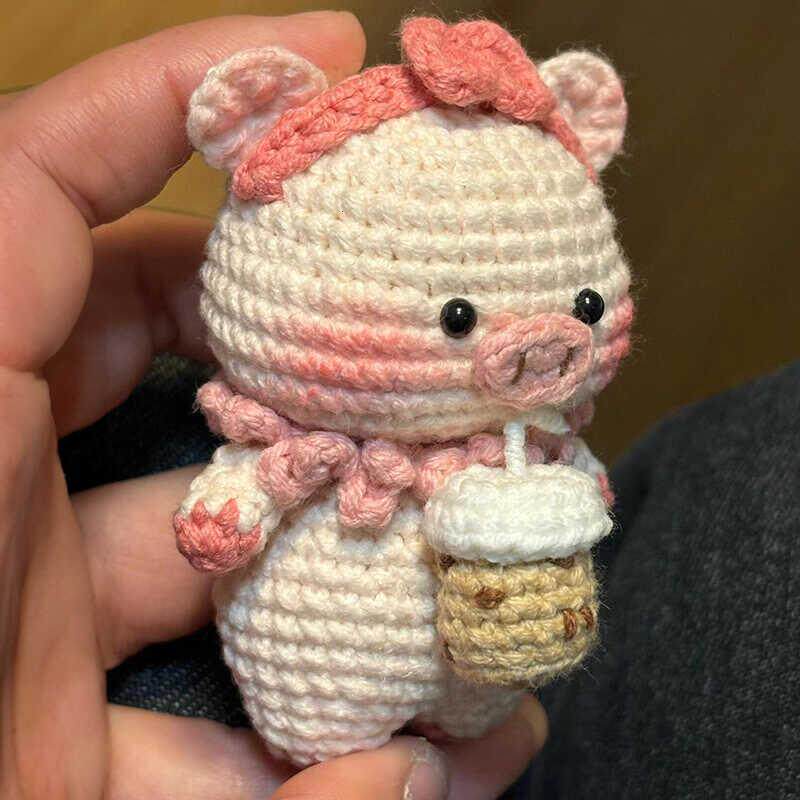 手编波波奶茶小猪毛线钩