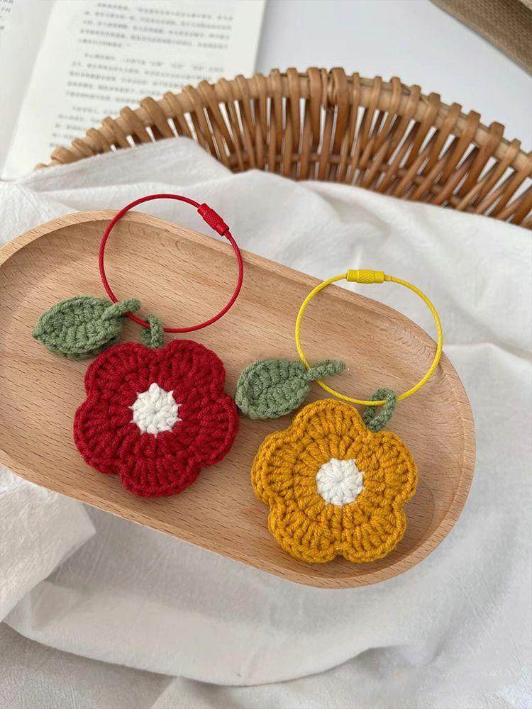 新手初学简单毛线钩针diy材料包手工编织小红花包包挂件钥匙扣,服饰配件/皮带/帽子/围巾,毛线,淘宝优惠券,粉丝福利购,淘宝优惠卷