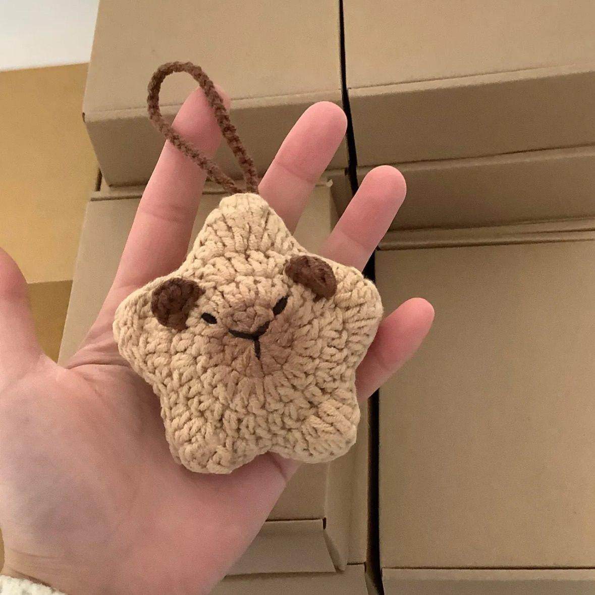 毛线手工小红书钩针钩织水豚卡皮巴拉新手diy 材料钥匙扣包挂件,服饰配件/皮带/帽子/围巾,DIY编织材料包,淘宝优惠券,粉丝福利购,淘宝优惠卷