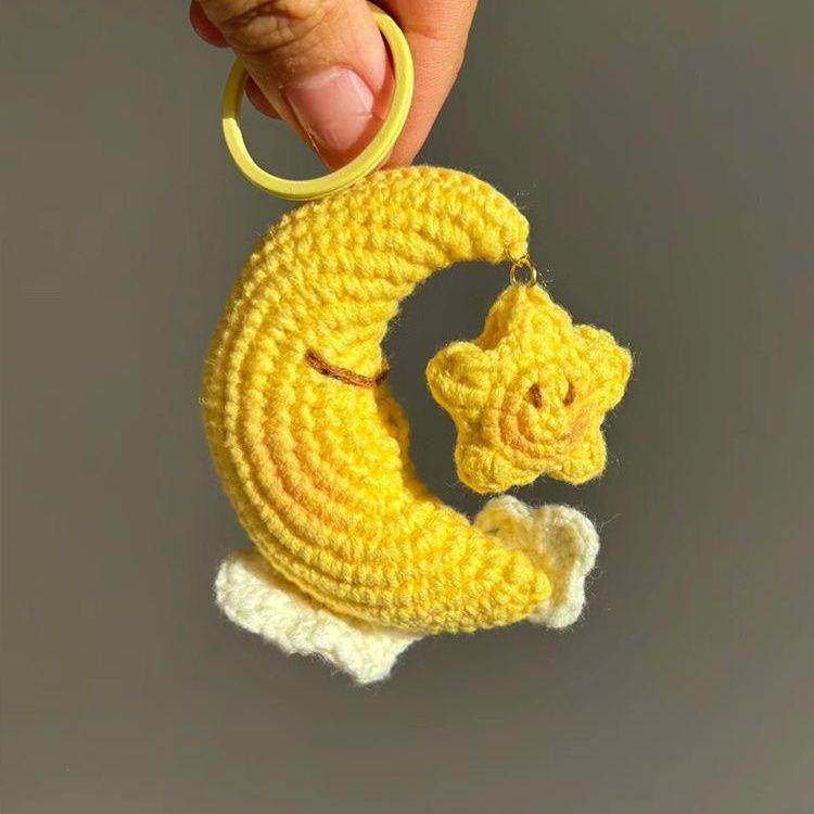 新手初学手工编织diy材料包毛线钩针星星月亮挂件钥匙扣送女友礼,服饰配件/皮带/帽子/围巾,DIY编织材料包,淘宝优惠券,粉丝福利购,淘宝优惠卷