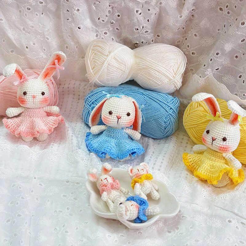 手工编织diy材料包钩针毛线团自制玩偶可爱兔子送女友闺蜜礼物,服饰配件/皮带/帽子/围巾,DIY编织材料包,淘宝优惠券,粉丝福利购,淘宝优惠卷