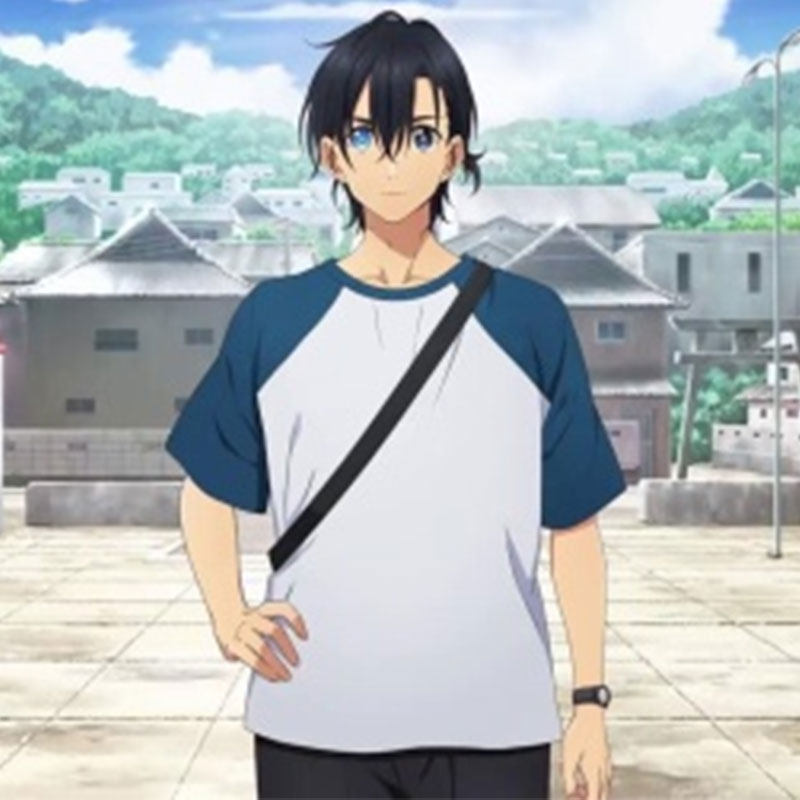 托妮 夏日重现/时光男主网代慎平cos假发網代慎平黑色半扎