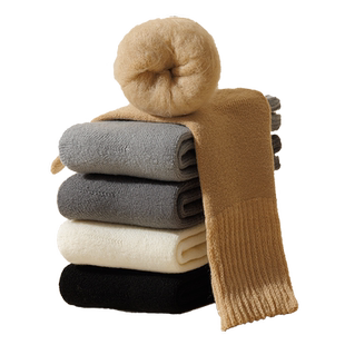 加绒厚袜子男冬季羊毛袜加厚羊绒保暖棉袜冬天睡眠超厚毛绒雪地袜